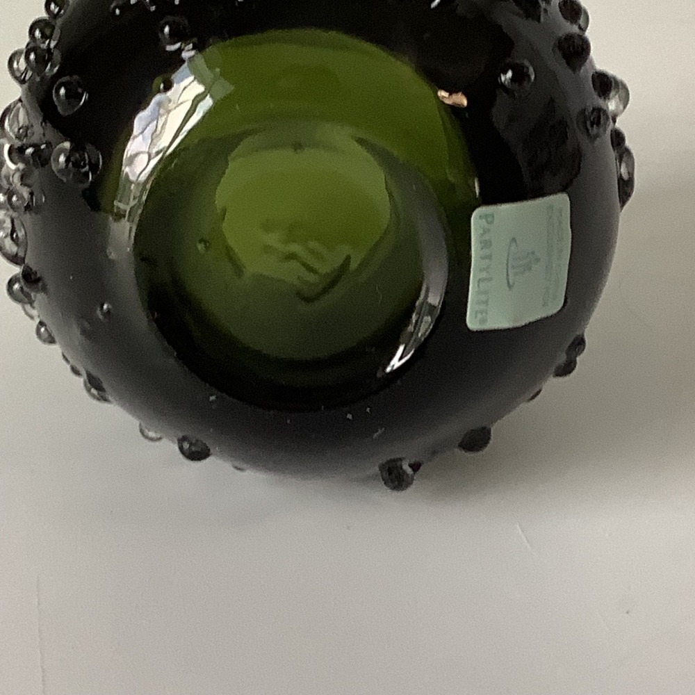 Partylite Natures Green Glass Dew Drop Tulip Votive Candle Holder - Picture 6 of 8